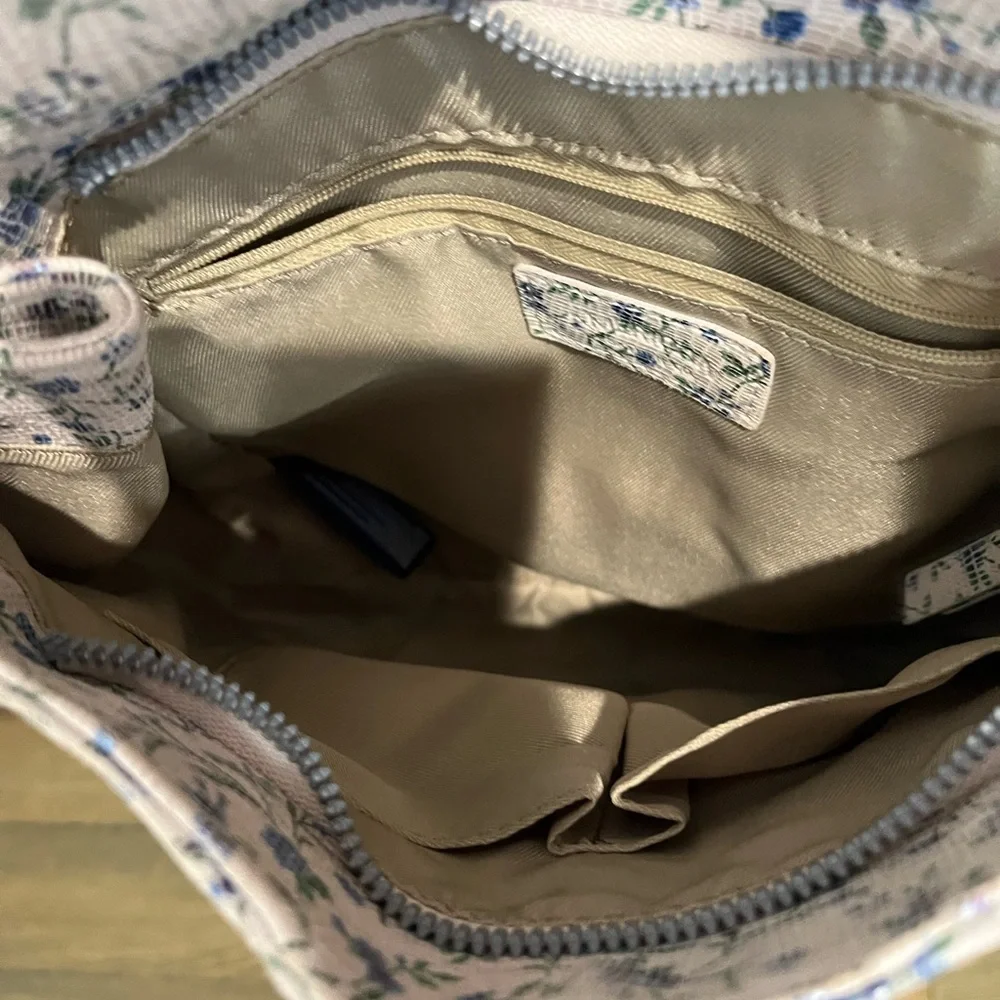 American Leather Co. White‎ Floral Leather 2-1 Backpack Bag